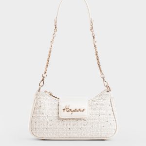 [BST HP] Túi Đeo Vai Logo Cách Điệu Monet Da PU Size 24