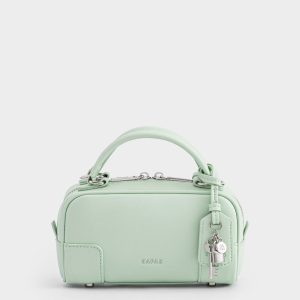 Túi Xách Tay Mini Dáng Hộp Lock Chic Da PU Size 19